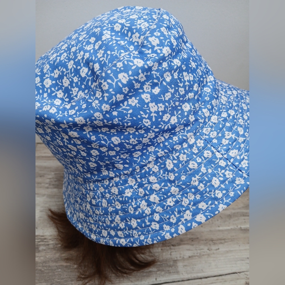 Ardene Blue White Floral Bucket Hat One Size Brand New - Picture 6 of 9